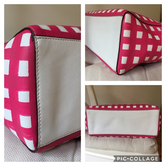 ❌SOLD❌Coach Gingham Madison Leather east west tote - Picture 4 of 8